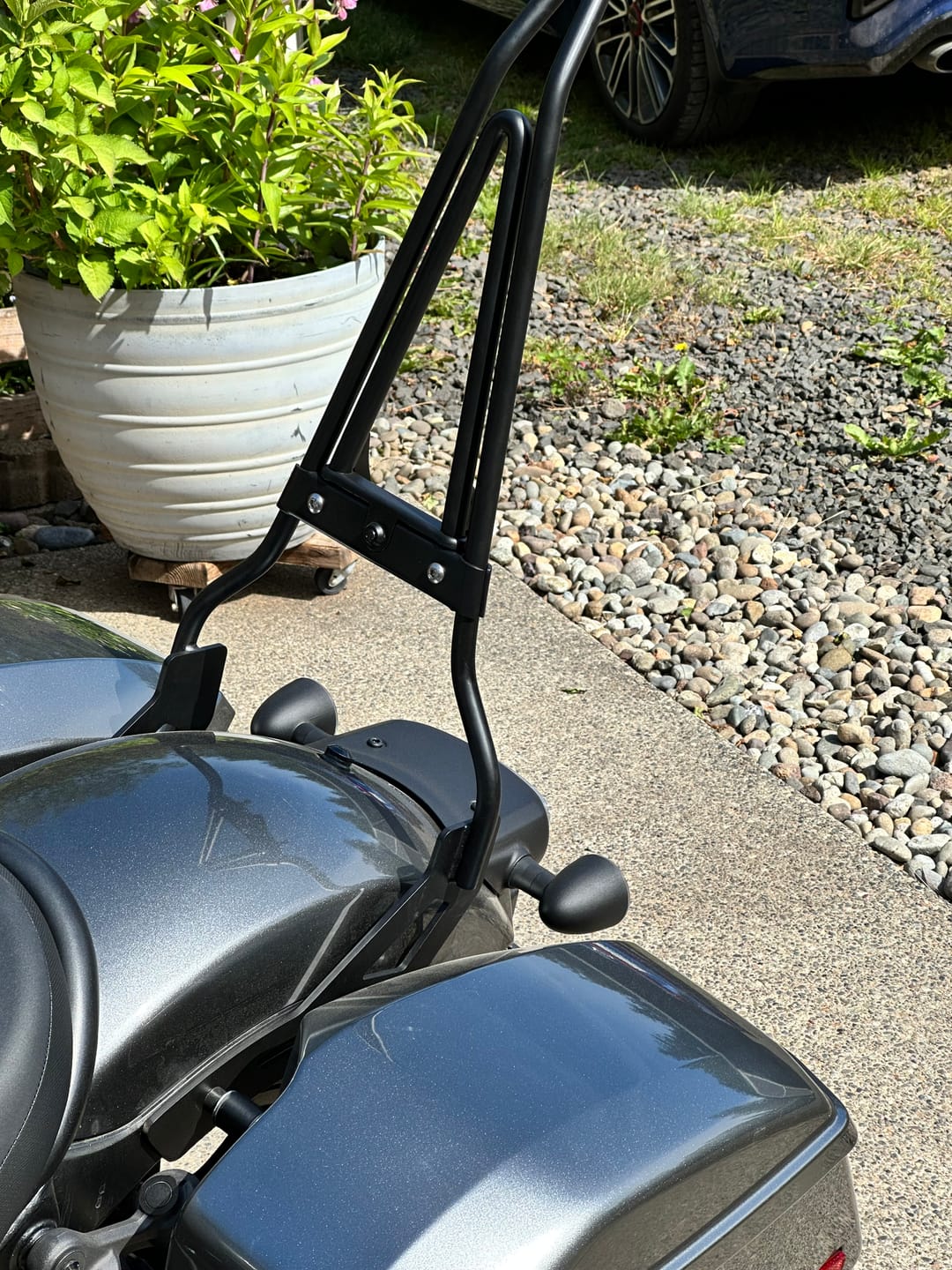 Customer photo review of Iron Born Blade 25" Sissy Bar with Foldable Luggage Rack for Honda Rebel 1100 CMX1100 Matte Black