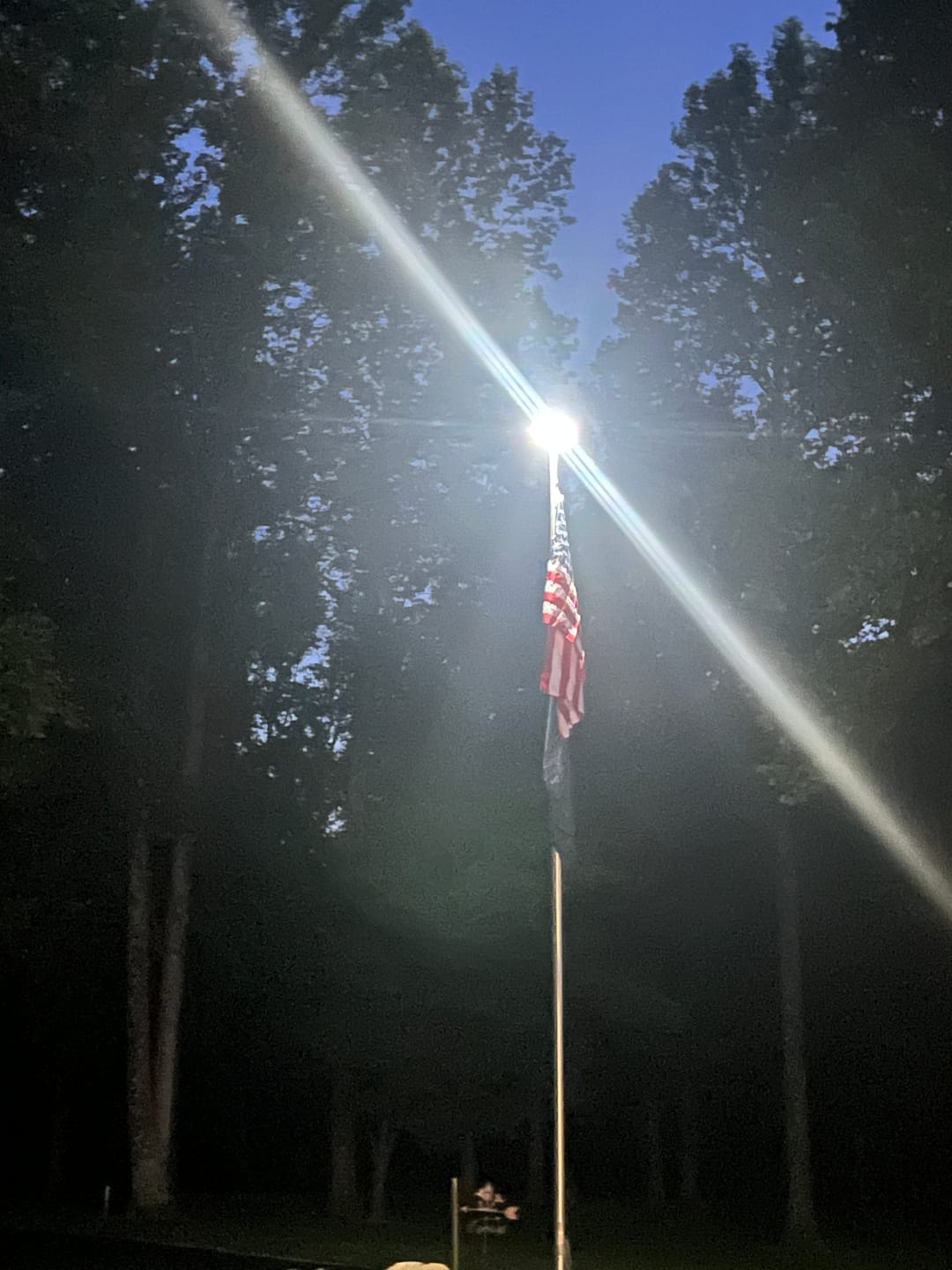 Customer photo review of Silver Solar Flagpole Top Light