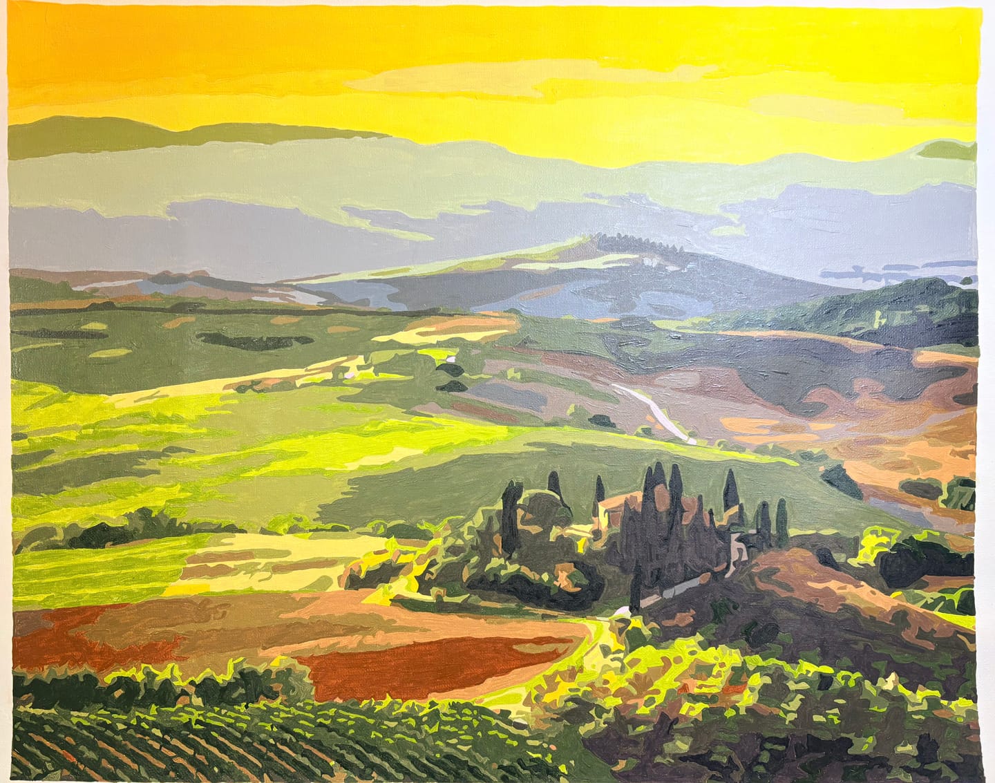 Customer photo review of Tuscany Landscape at Sunrise | Paint by Numbers
