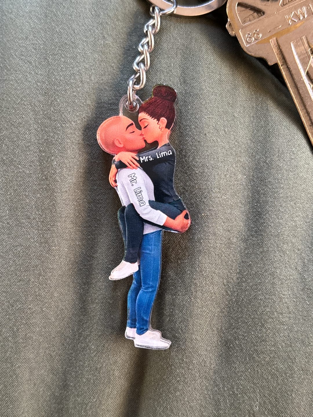 Customer photo review of Kissing Couple - Personalized Keychain, Gift for Couple