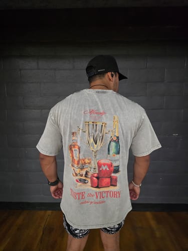 Customer photo review of TASTE OF VICTORY VINTAGE GRAY TEE