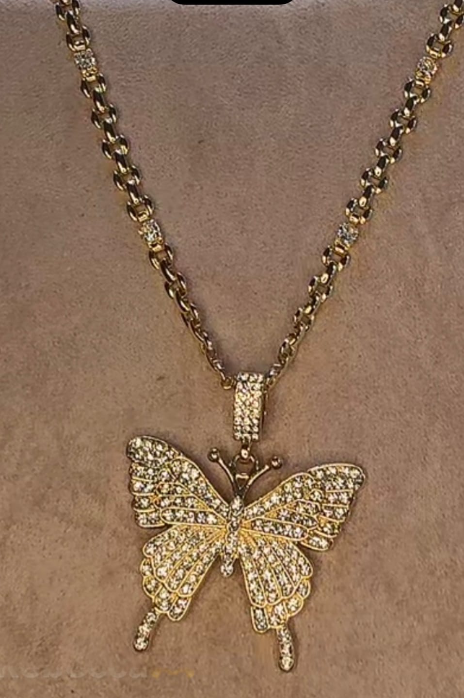Customer photo review of Design Your Own Custom Charm Necklace- Add 1 — 20 + Charms- 18 Karat Plated Gold- Stainless Steel- Mixed Metal- In 16”- 18”- 21” lengths or choose a Custom Length