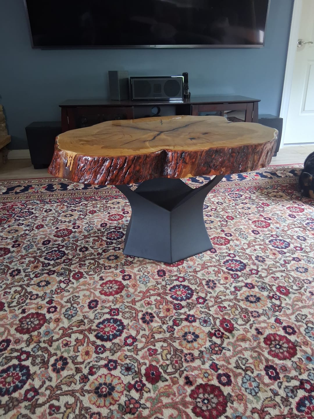 Customer photo review of Coffee Table Base 16" H Tree Trunk for Handmade DIY Project - 106G Namu