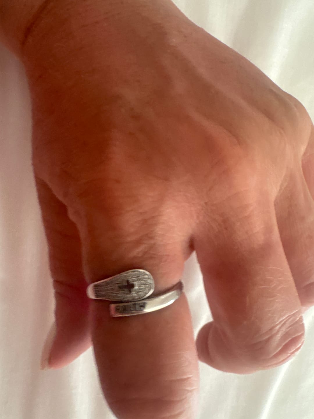 Customer photo review of "FAITH" Handmade Christian Family Ring in Zircon & 925 Sterling Silver (GIFTING OFFER)