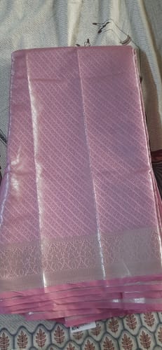 Customer photo review of Pink Tissue Silk Banarasi Saree