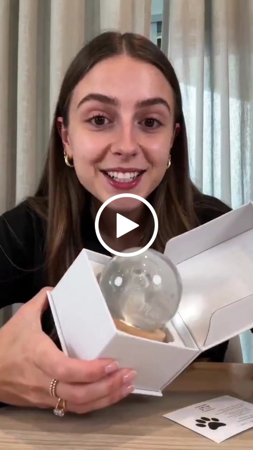 Customer video review of Dog Angel Wings Memorial - Personalized Crystal Ball LED Night Light - Sympathy Gift For Dog Lovers