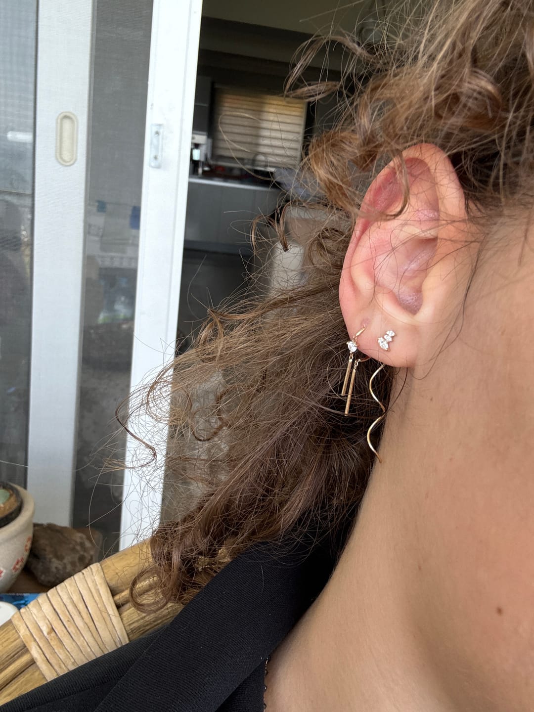 Customer photo review of Ballerina Üçlü Markiz Taşlı Sallantılı Altın Relax Piercing