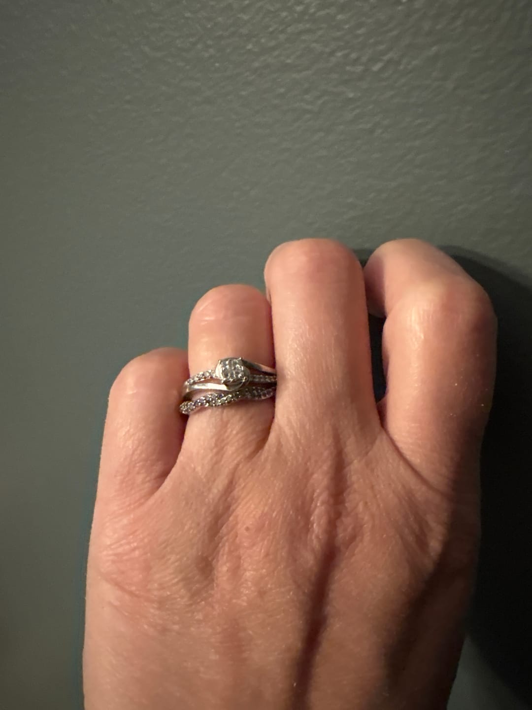 Customer photo review of Custom Wavy Birthstone Promise Ring