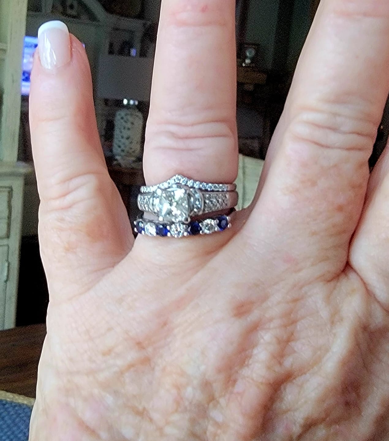 Customer photo review of Moissanite V-Shaped Ring