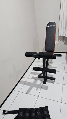 Customer photo review of Banco Supino Regulável Com Cadeira Extensora E Mesa Flexora Ajustáveis
