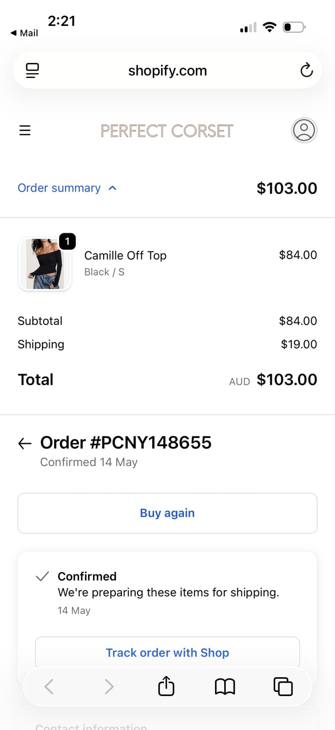 Customer photo review of Camille Off Top
