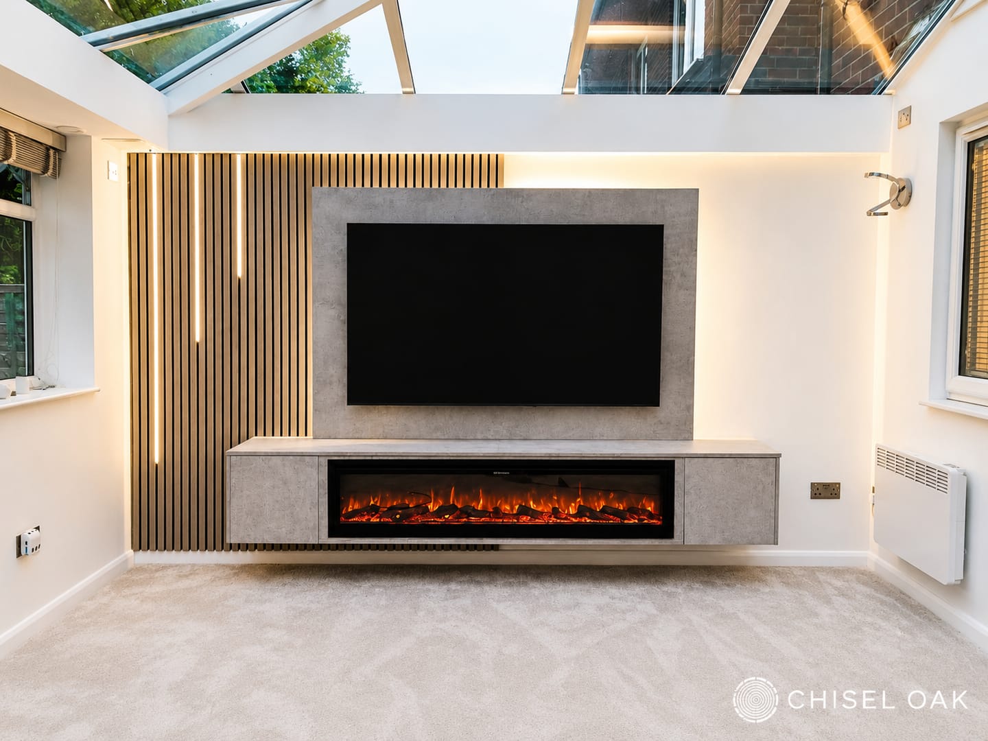 Customer photo review of Wooden Wall Panel | Grey Walnut | Premium 3-sided Wood Veneer