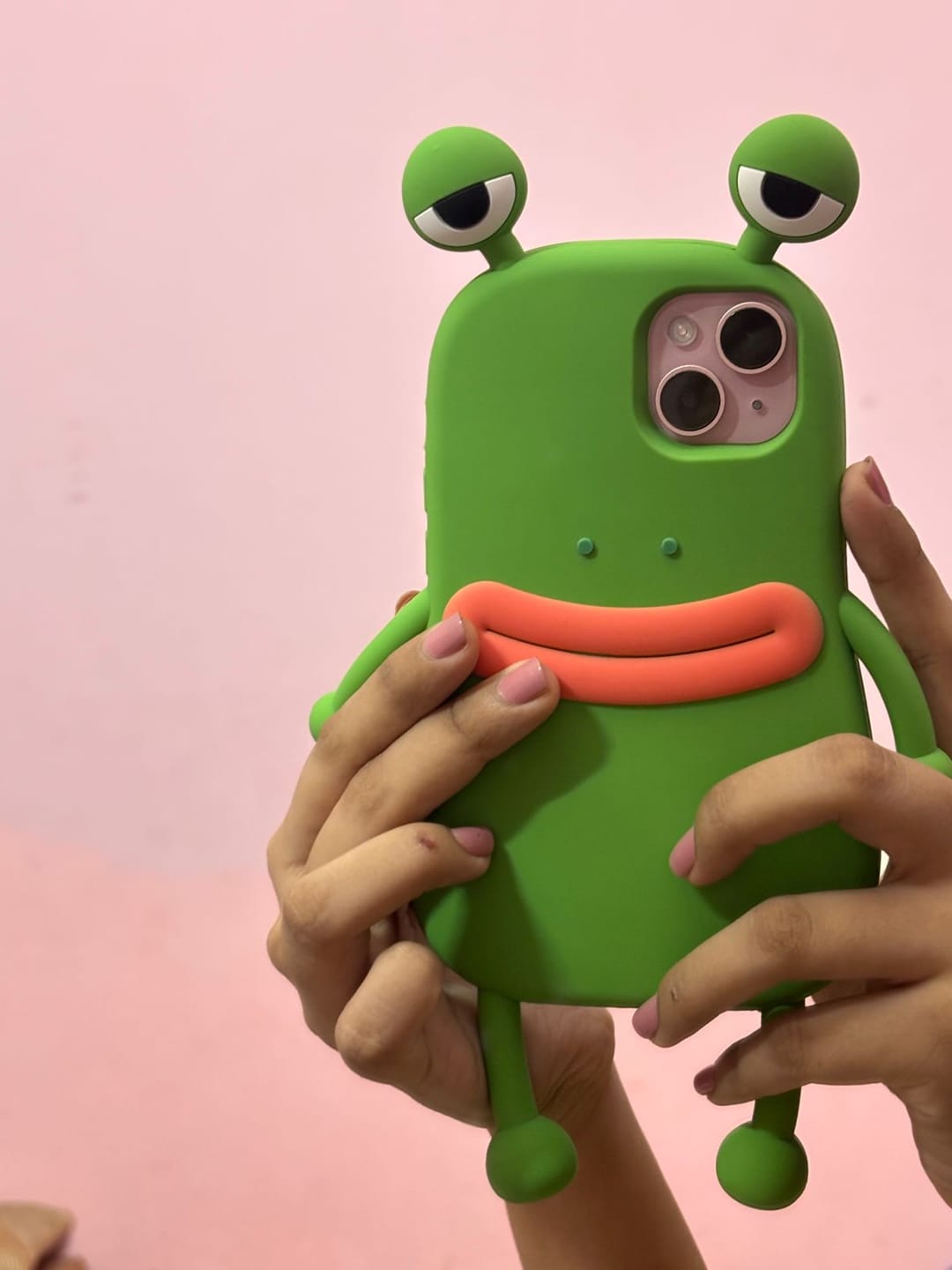 Customer photo review of Cute 3D Cartoon Frog Pre-Order Shockproof Rubber Silicone Pre-Order iPhone Case