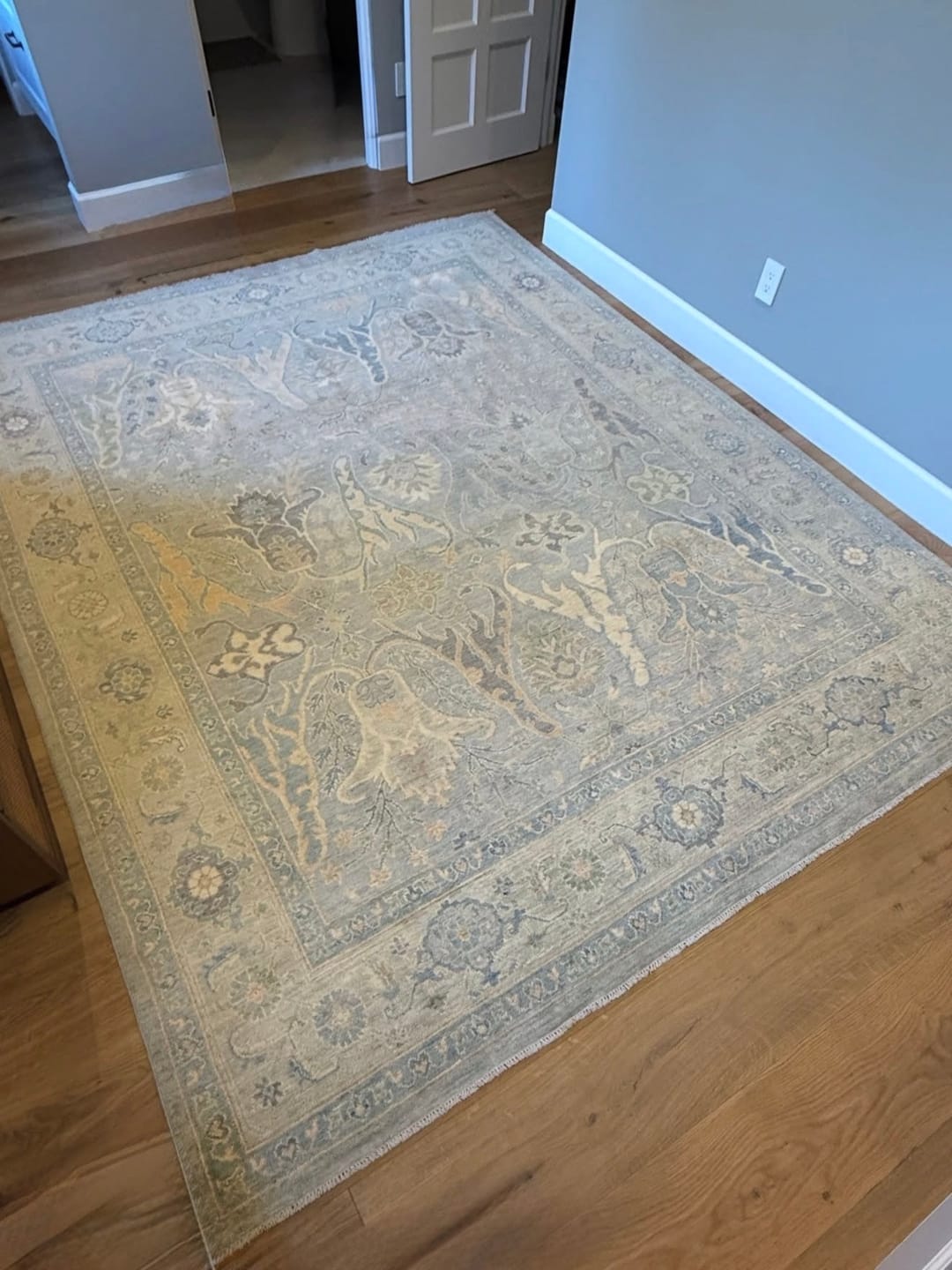 Customer photo review of Muted Garrus Bijar • Handmade Transitional Rug (8'x10'1")