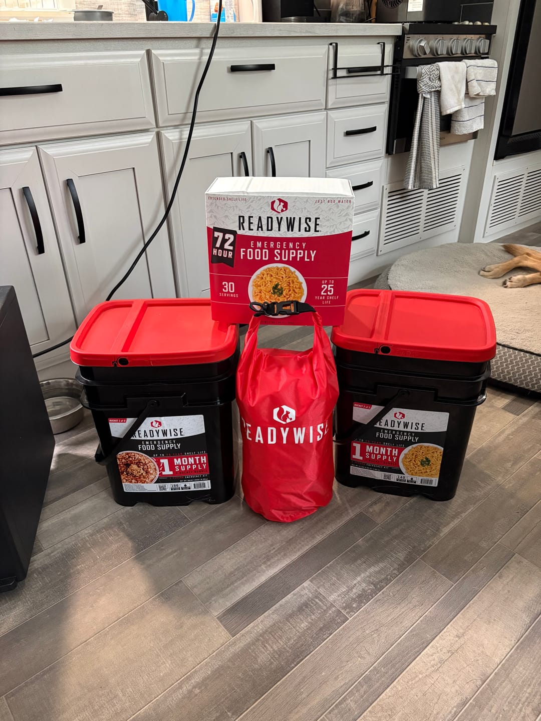 Customer photo review of 104 Serving Variety Pack Bucket