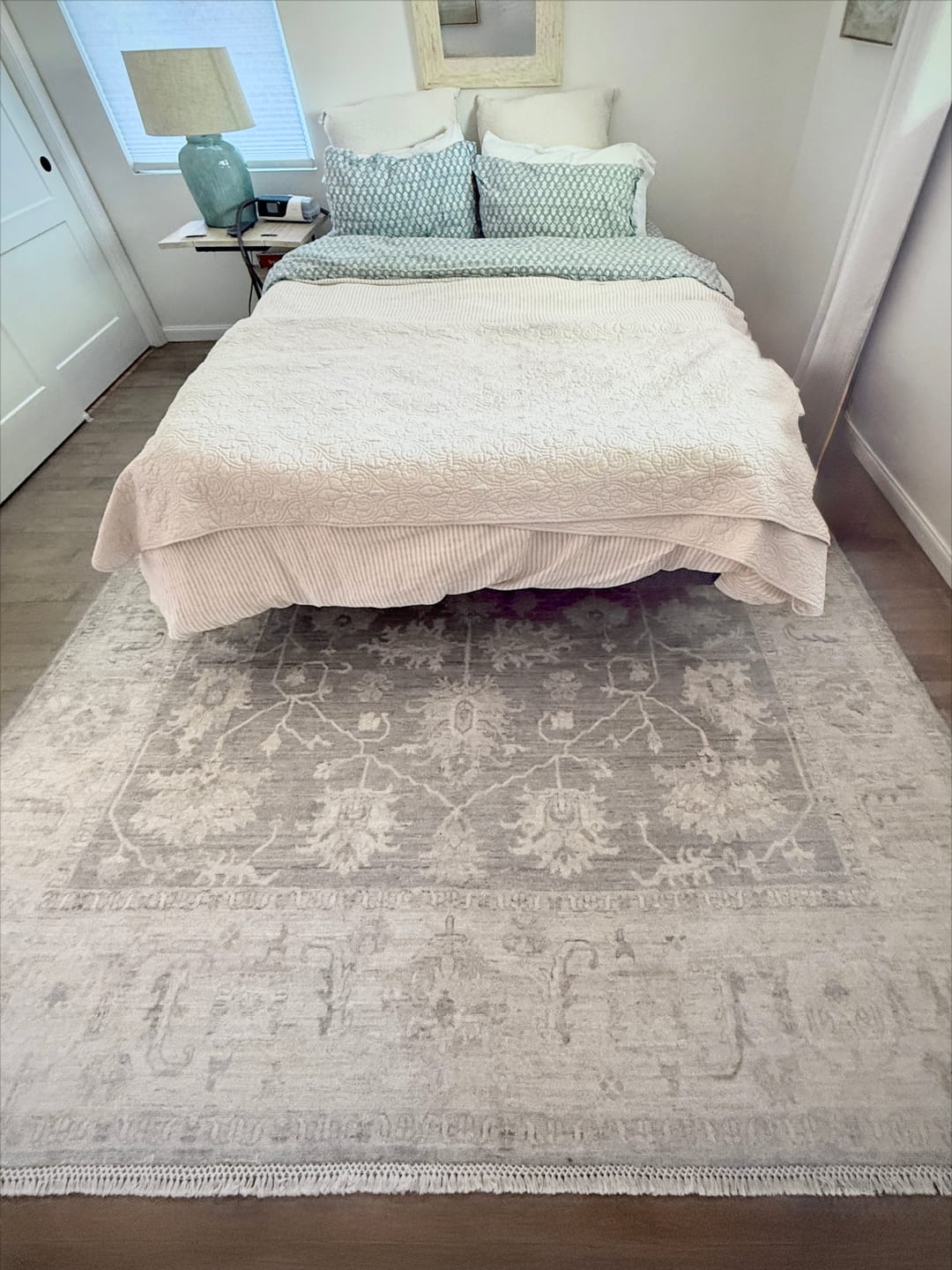 Customer photo review of Muted Oushak Turkish Rug • Transitional Handmade Area Rug (8'1"x9'10")