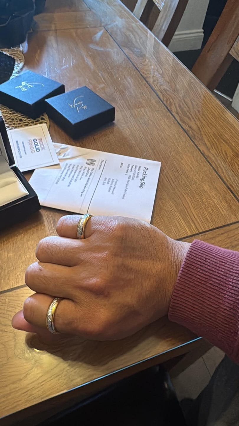 Customer photo review of The Golden Steel Wonder Ring Set
