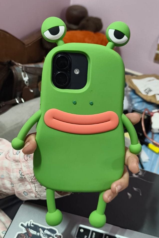 Customer photo review of Cute 3D Cartoon Frog Pre-Order Shockproof Rubber Silicone Pre-Order iPhone Case
