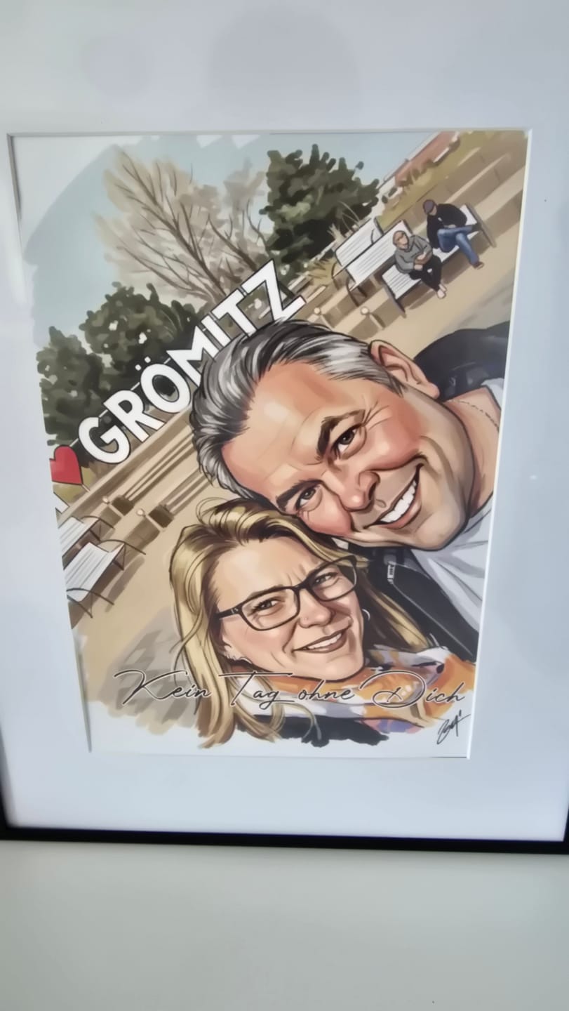 Customer photo review of ColorSketch Poster Dein Foto als handgezeichnete Karikatur