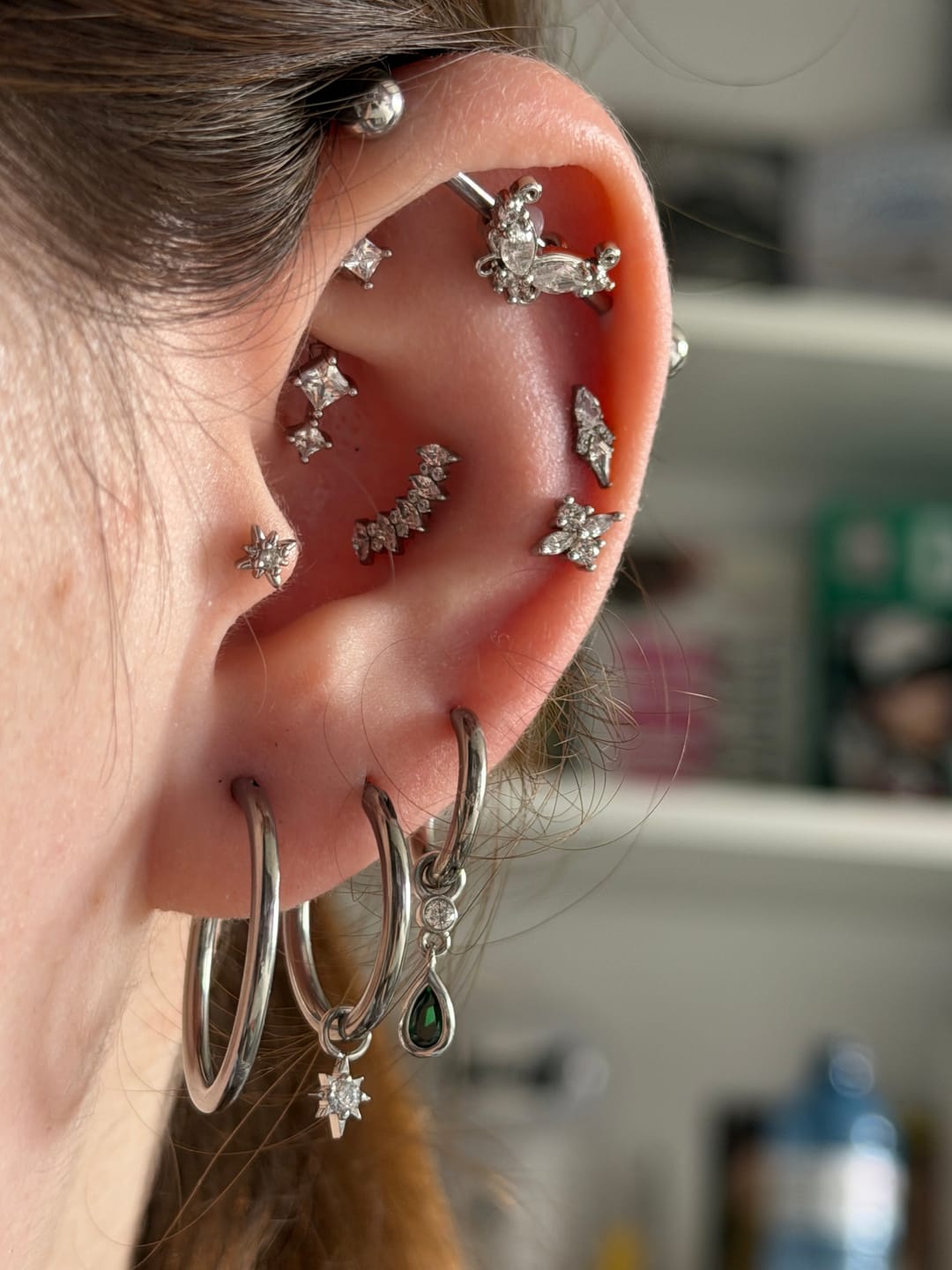 Customer photo review of My Huggies Hoop Earrings