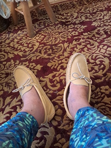 Customer photo review of Men's Wide Moosehide Leather Moccasins
