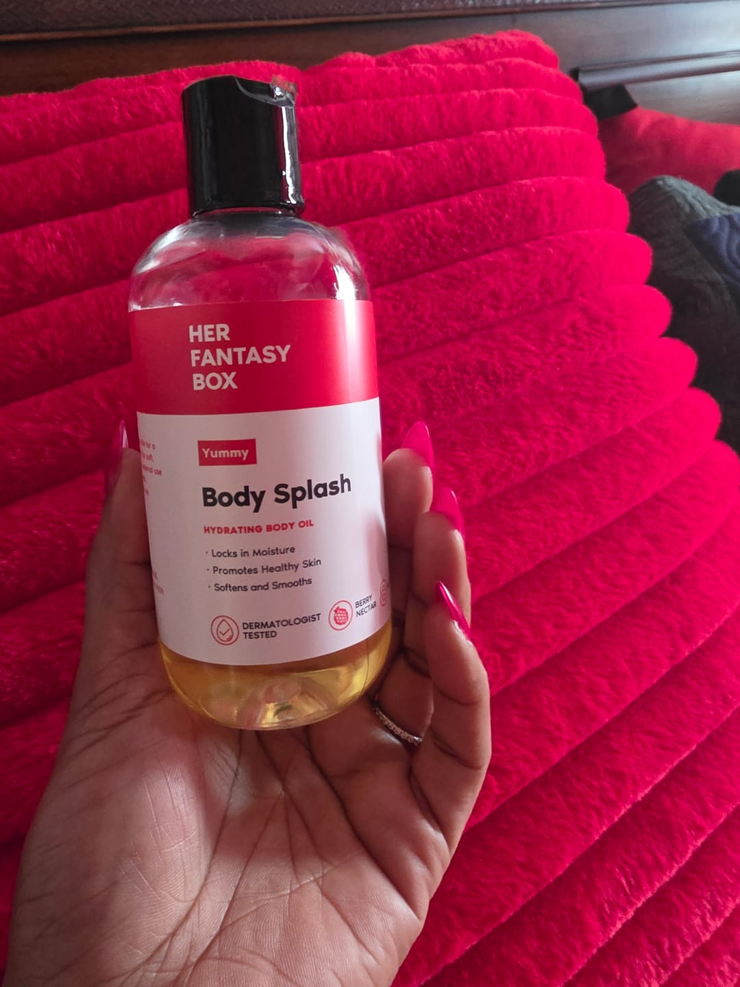 Customer photo review of Body Splash - Skin Smoothing Body Oil  (Yummy)