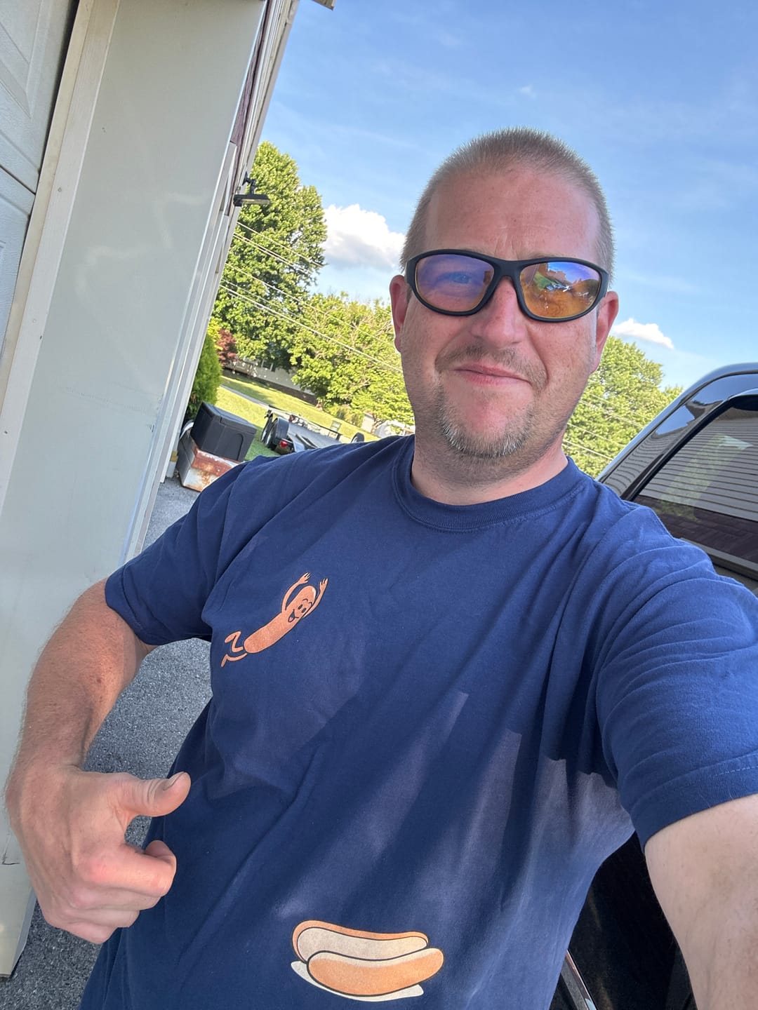 Customer photo review of Hotdog Dive — Premium Tee
