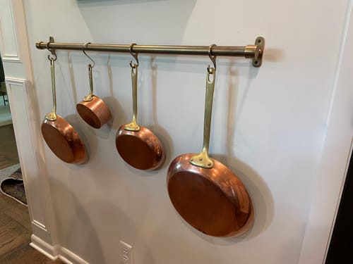 Customer photo review of Pot Rail – Antique Brass