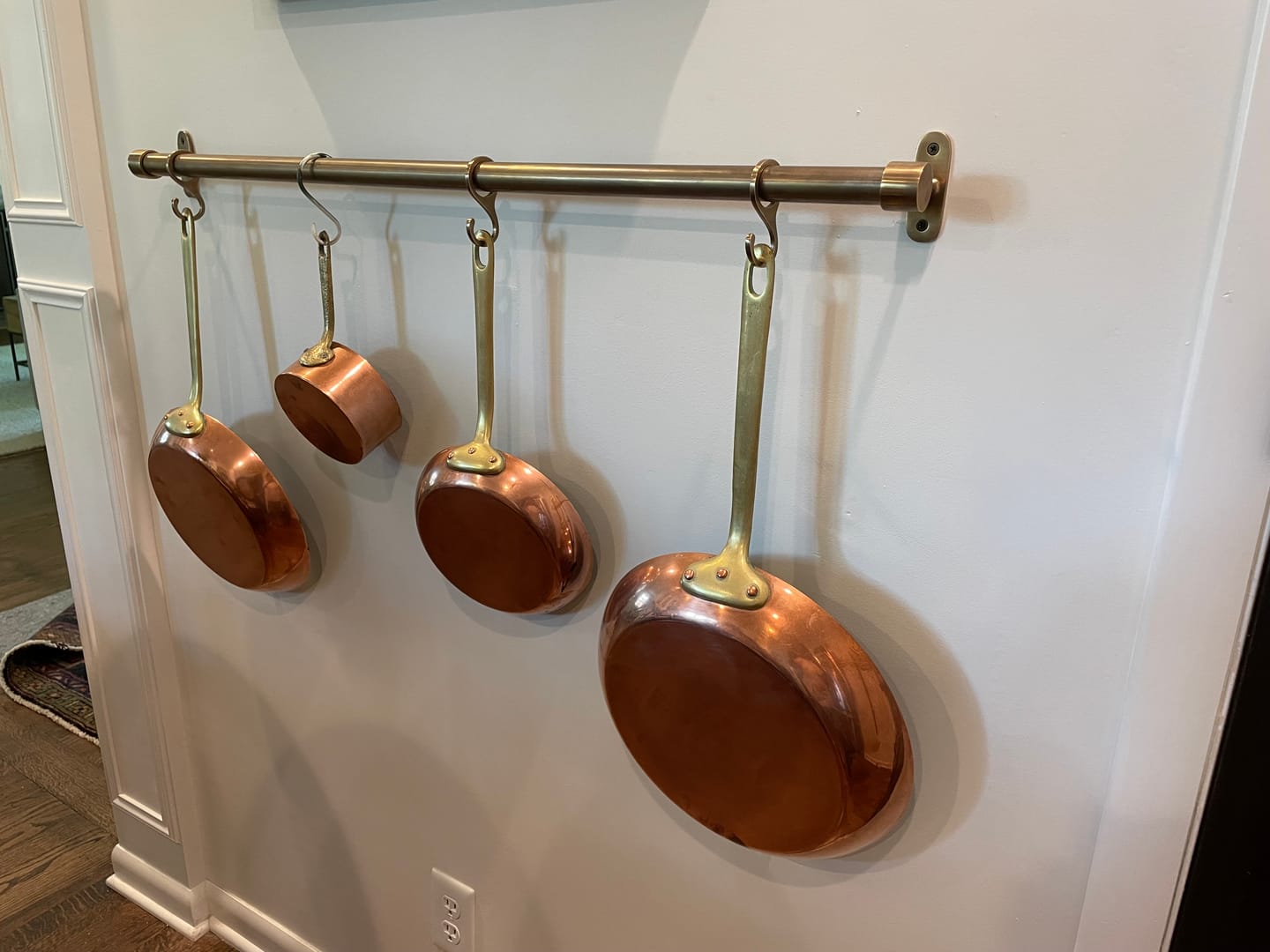 Customer photo review of Pot Rail – Antique Brass