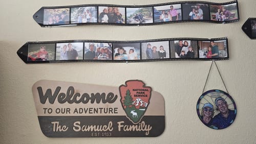 Customer photo review of 3D National Park Service Family Name Welcome Sign (Moose Design)