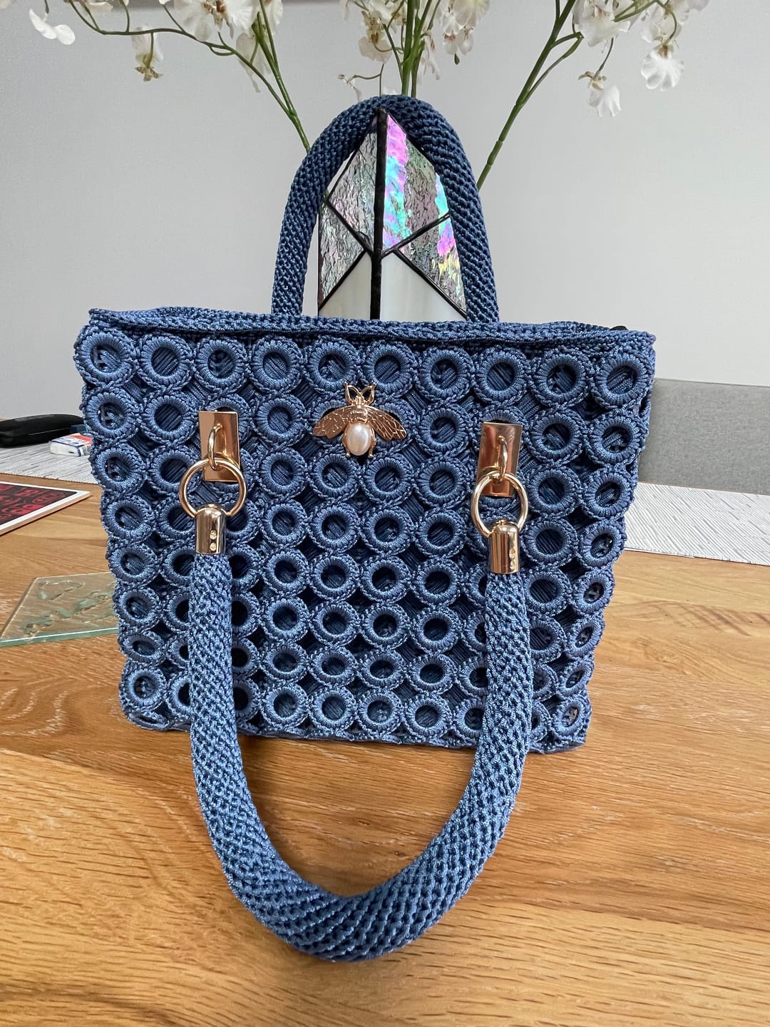 Customer photo review of Garden Bee Crochet Bag Kit