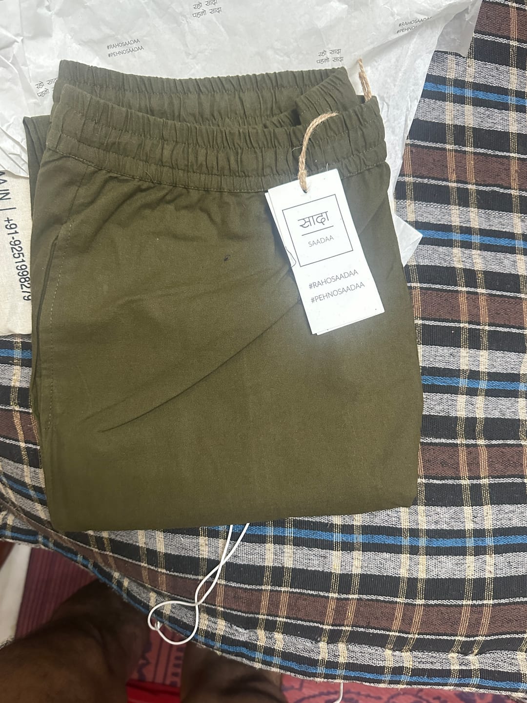 Customer photo review of Men Olive Green Cotton Pant