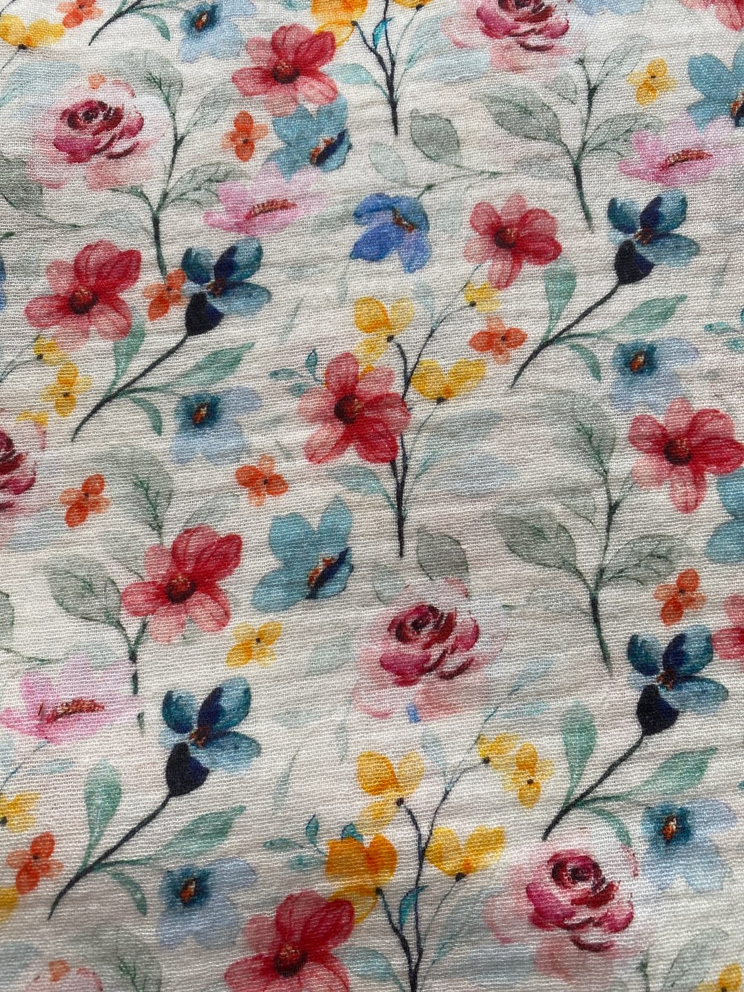 Customer photo review of Colourful Blooms Double Gauze Fabric