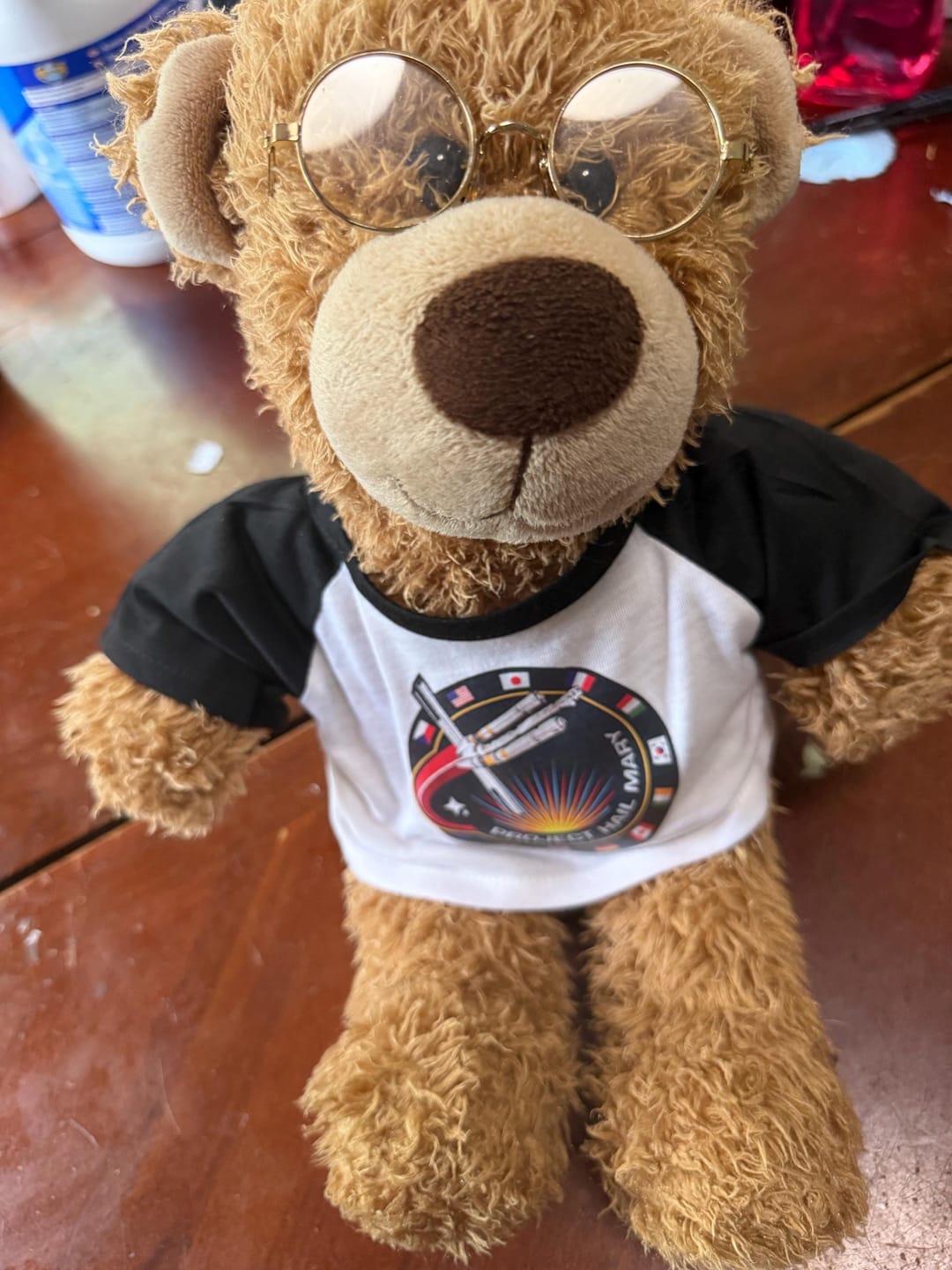 Customer photo review of Custom Plushie T‑Shirt — Fits 16in Stuffed Animals, Personalized Photo & Text, Toy Clothing