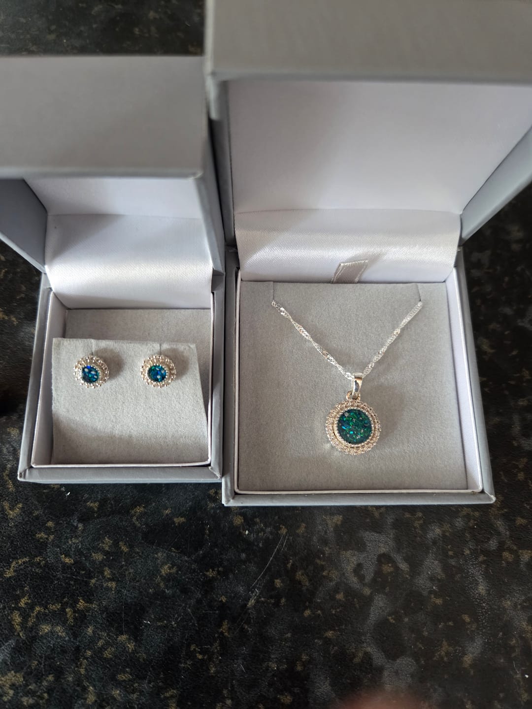 Customer photo review of Joan's Halo Pendant