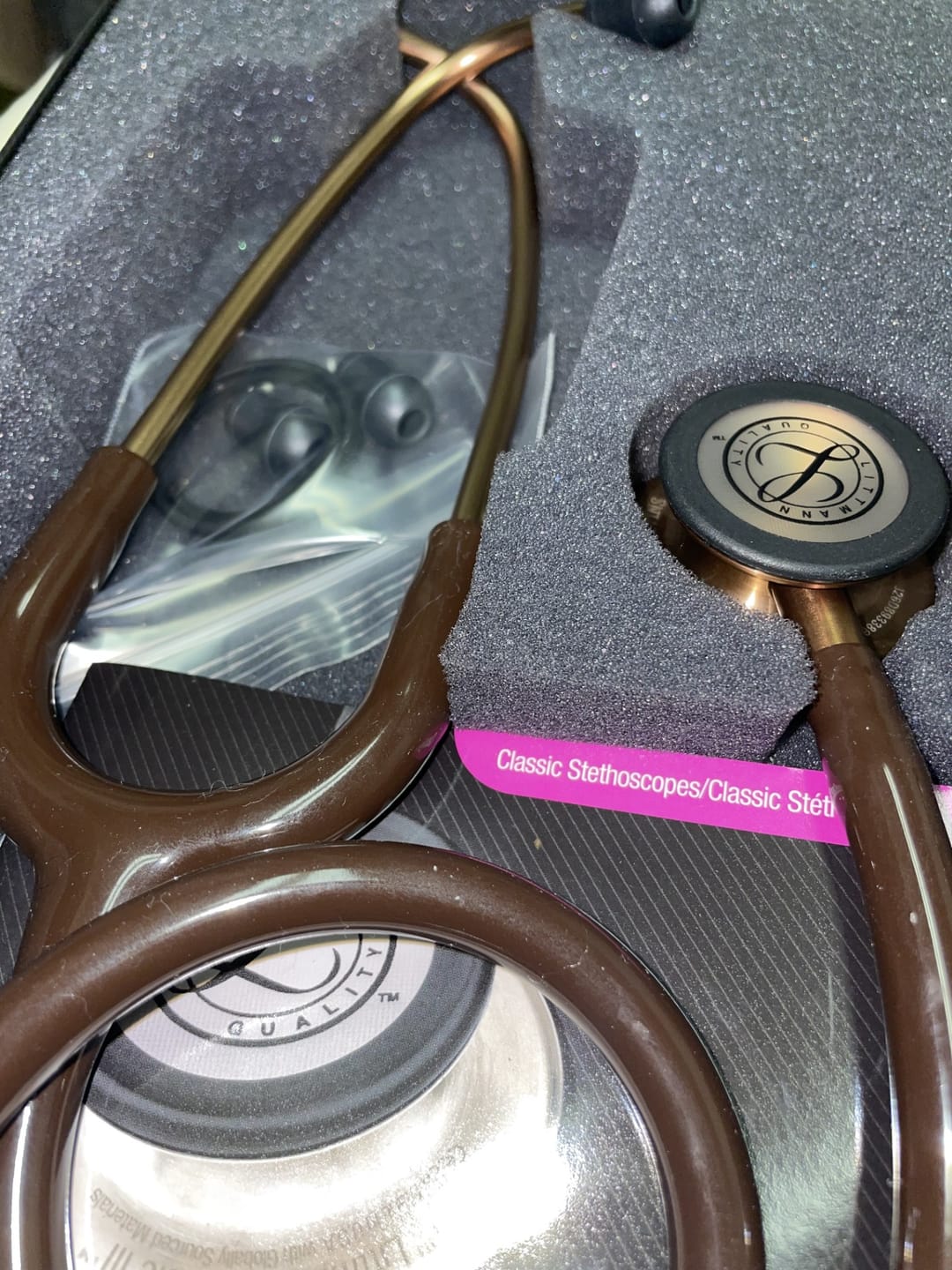 Customer photo review of Littmann Classic III Monitoring Stethoscope: Chocolate & Copper 5809