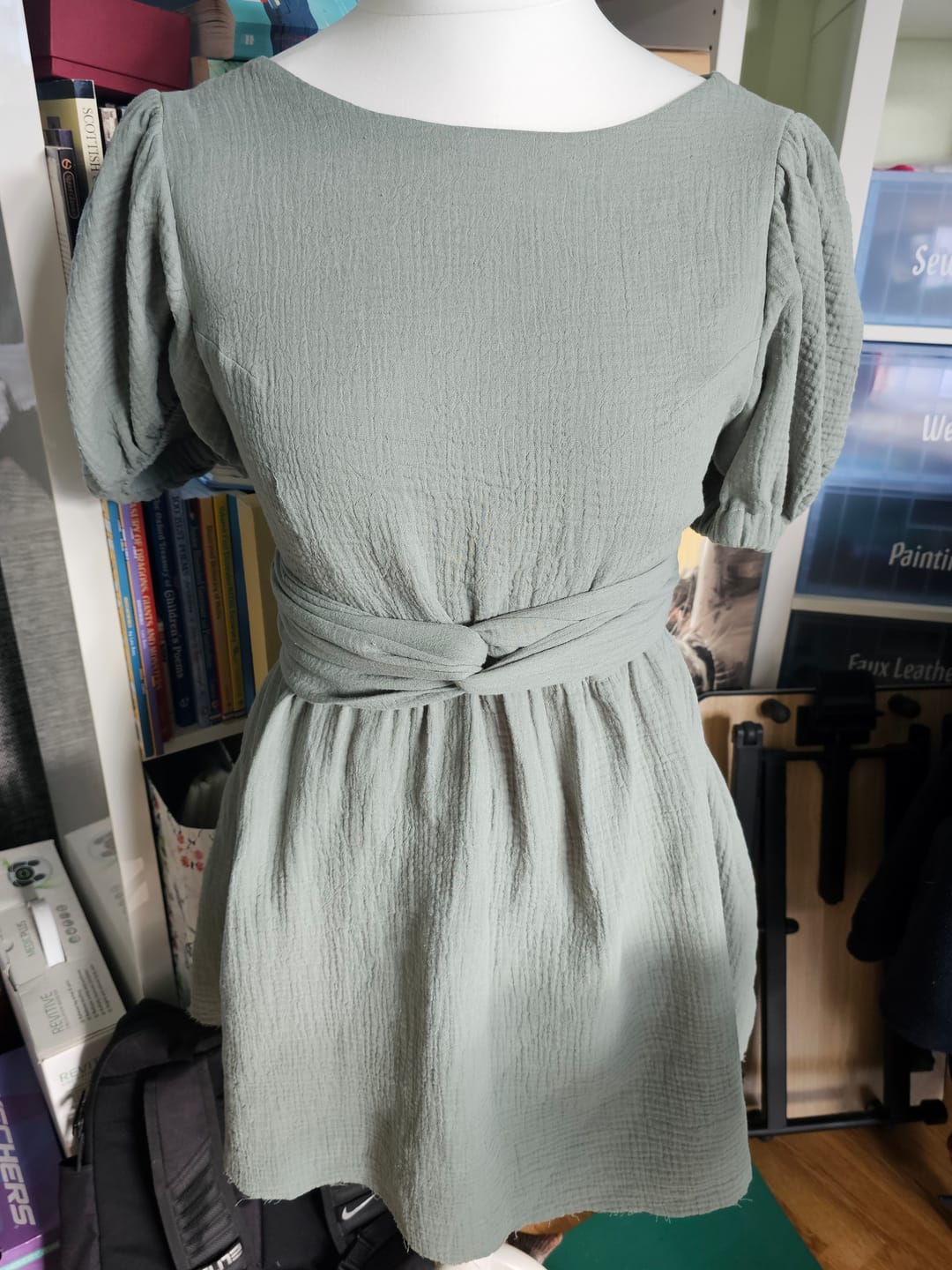 Customer photo review of Special Offer Sage Green Double Gauze Fabric