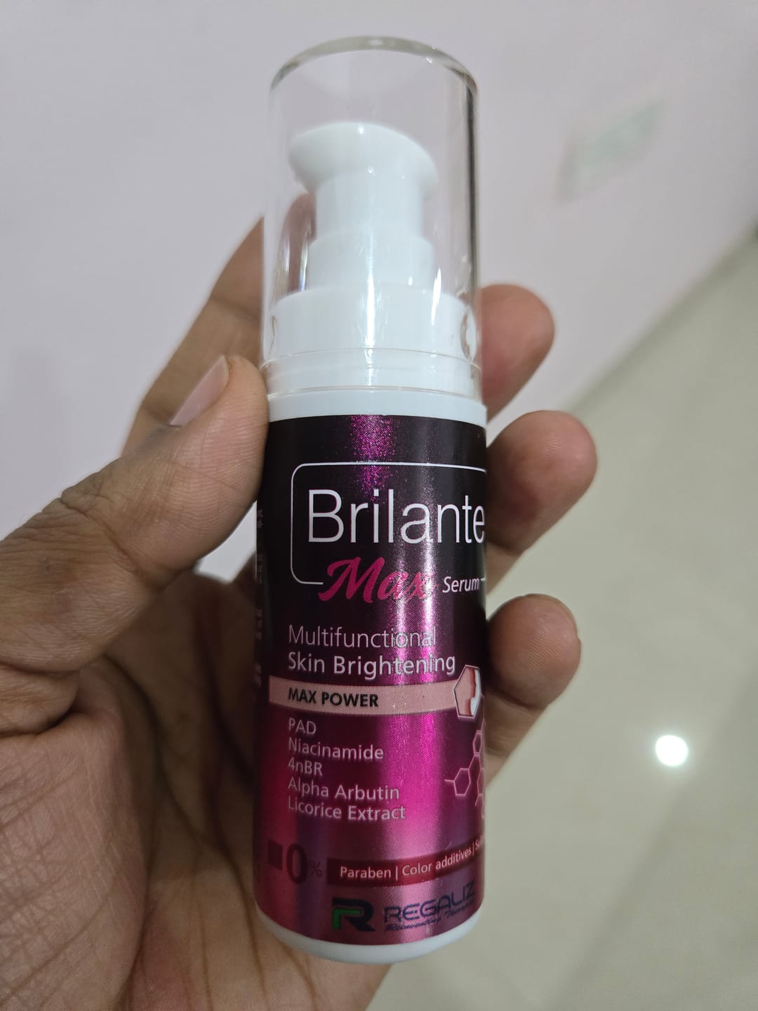Customer photo review of Brilante Max Skin Brightening Serum