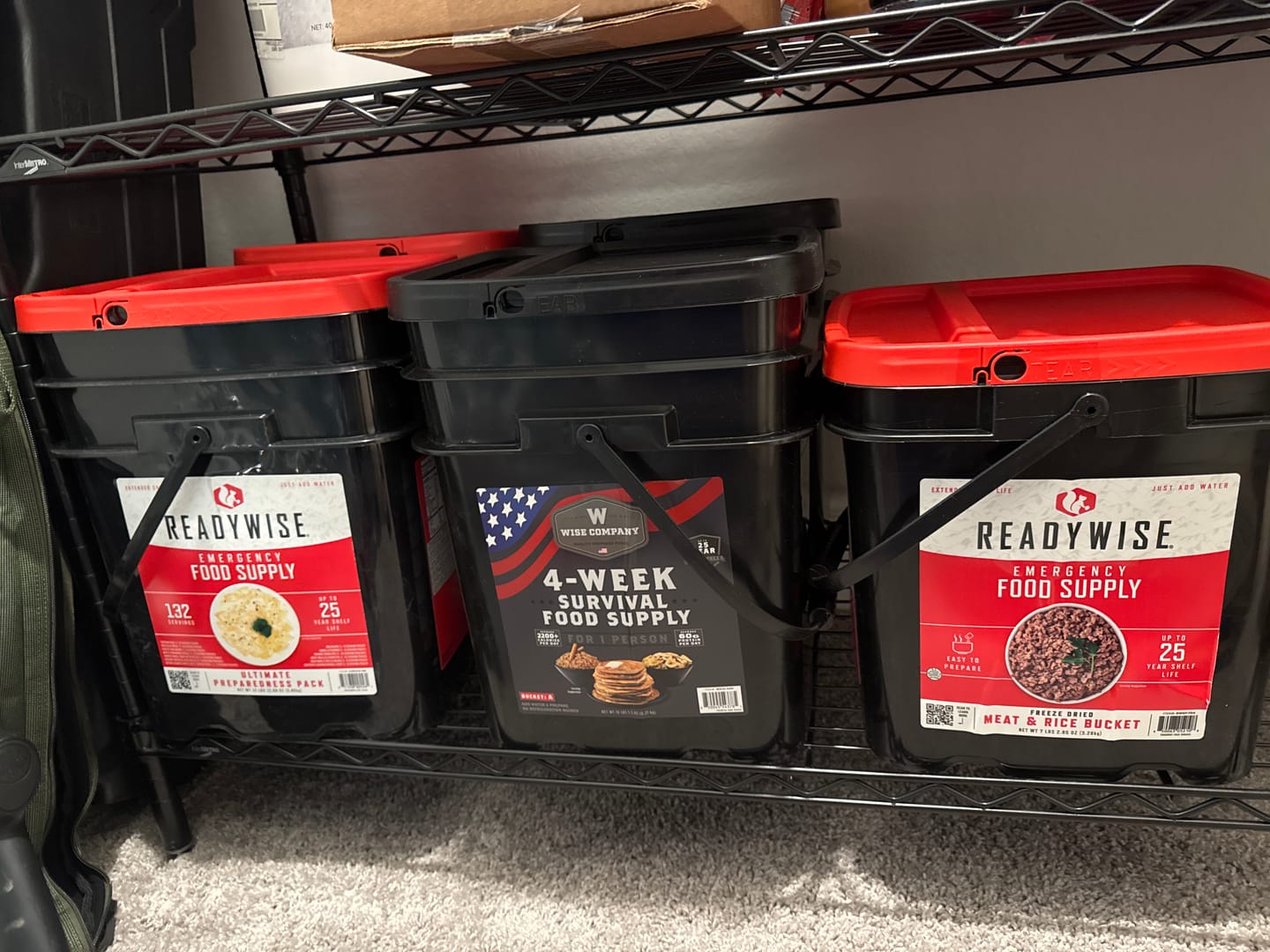 Customer photo review of ReadyWise Freeze Dried Meat & Rice Survival Bucket