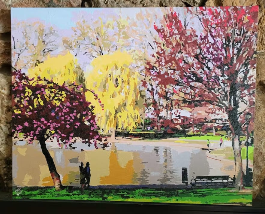 Customer photo review of Custom Paint By Numbers - Turn Trip Memory into Art