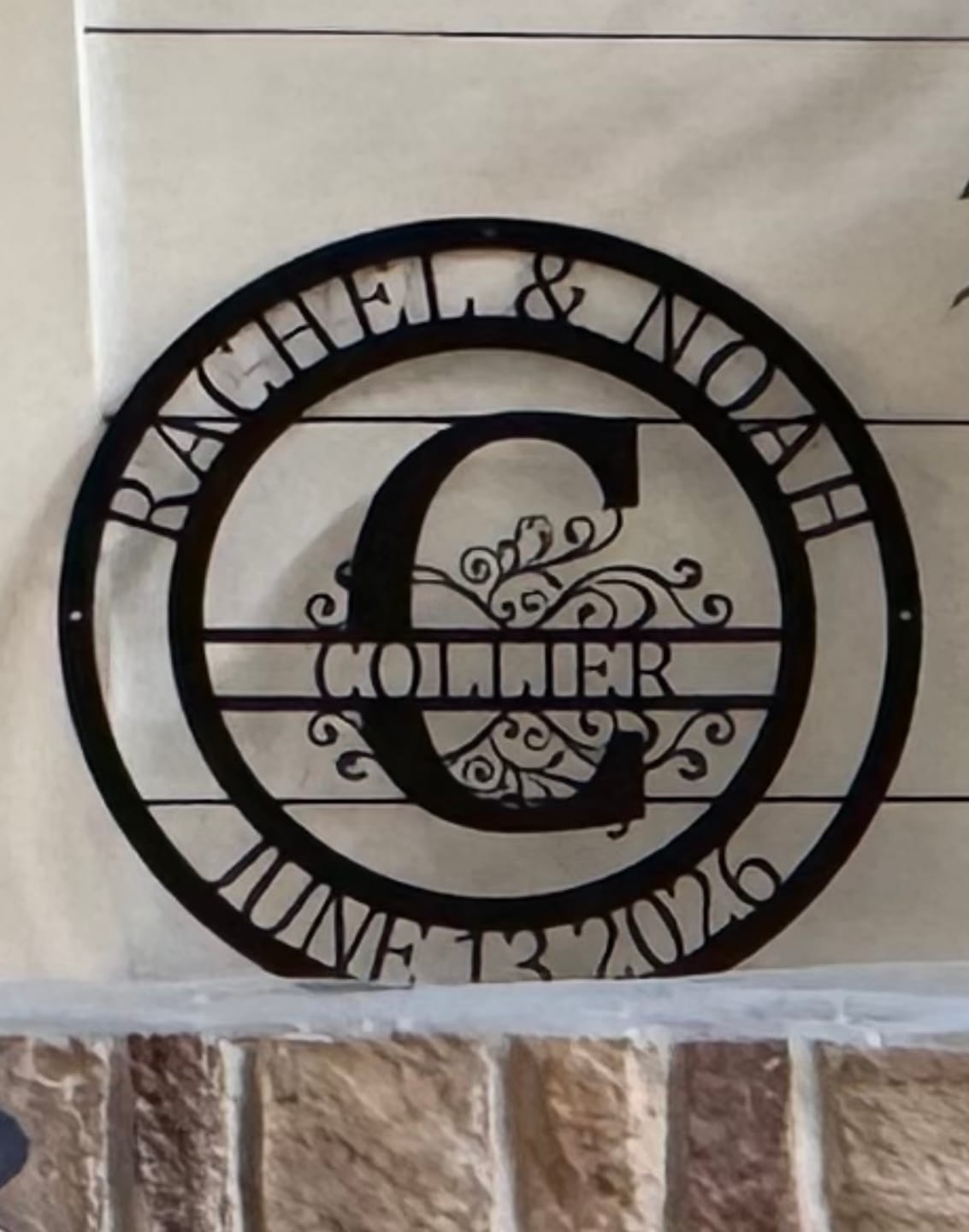 Customer photo review of Custom Metal Family Established Monogram Wall Art - 20+ Color Options