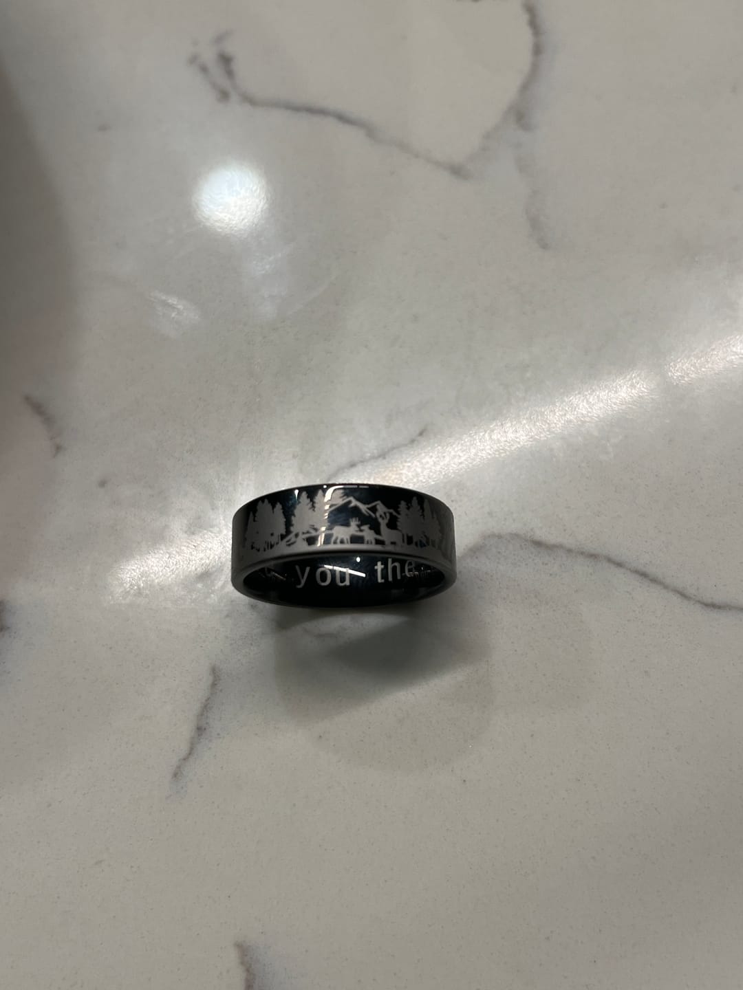 Customer photo review of Forest Scene Ring - Black Tungsten 6mm to 10mm