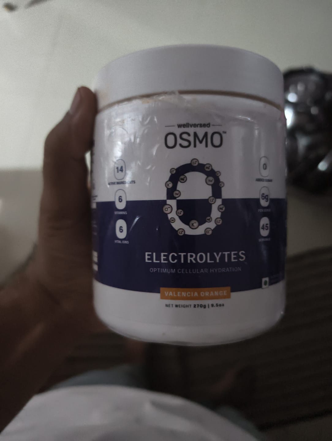 Customer photo review of OSMO - Electrolyte Hydration Blend (Advanced Salts + Taurine & Vitamins) | Valencia Orange Flavour (270g, 45 servings)