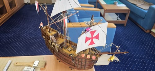 Reseña con foto de un cliente sobre Maqueta Barco Santa María