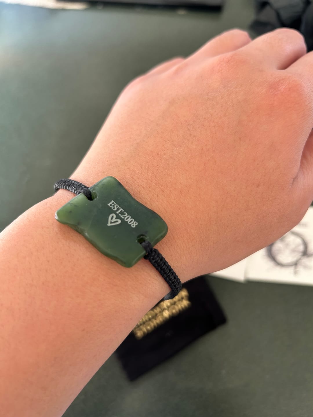 Customer photo review of Engraved Pounamu Bracelet