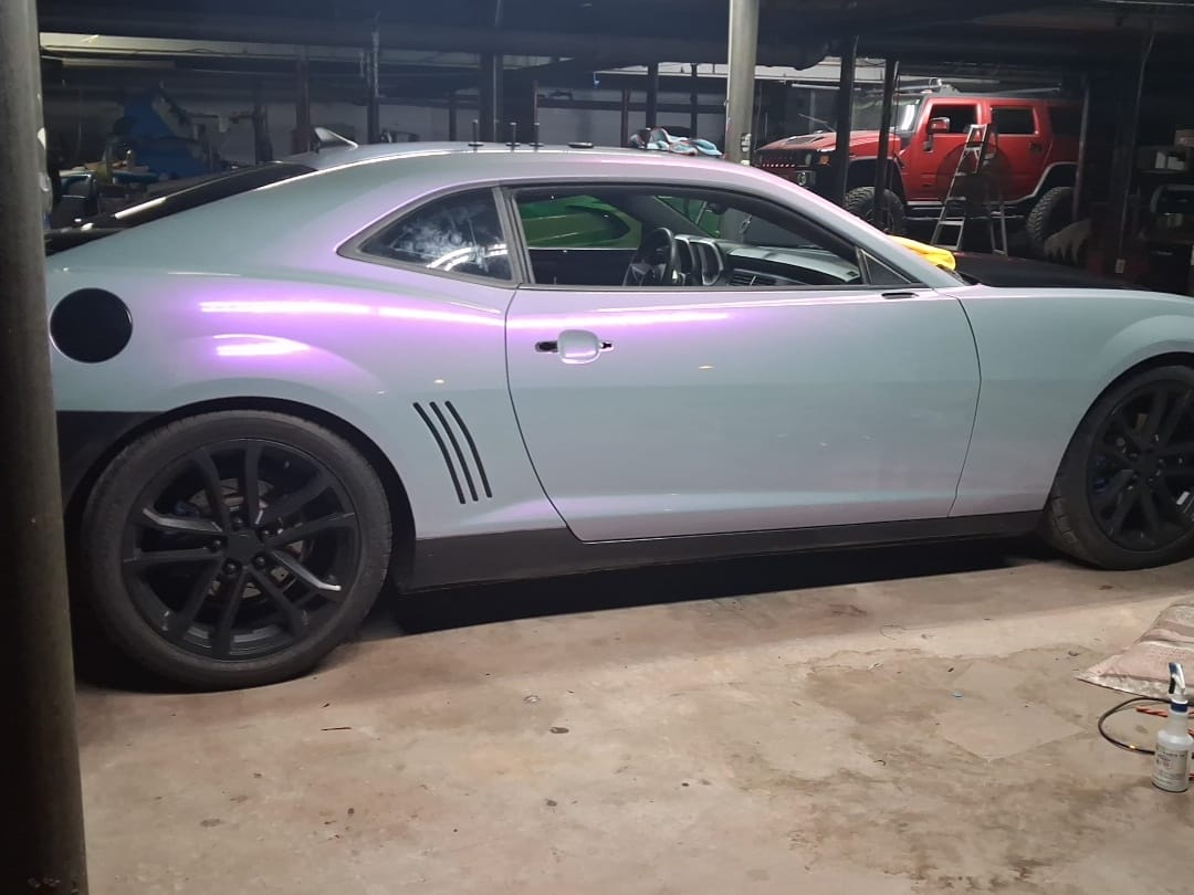 Customer photo review of Color Shift Gray Purple Vinyl Wrap