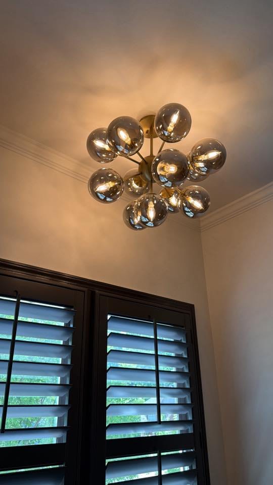 Customer photo review of Glam Dark Pearl Sputnik Smoked Glass Bubble Chandelier Light Fixture