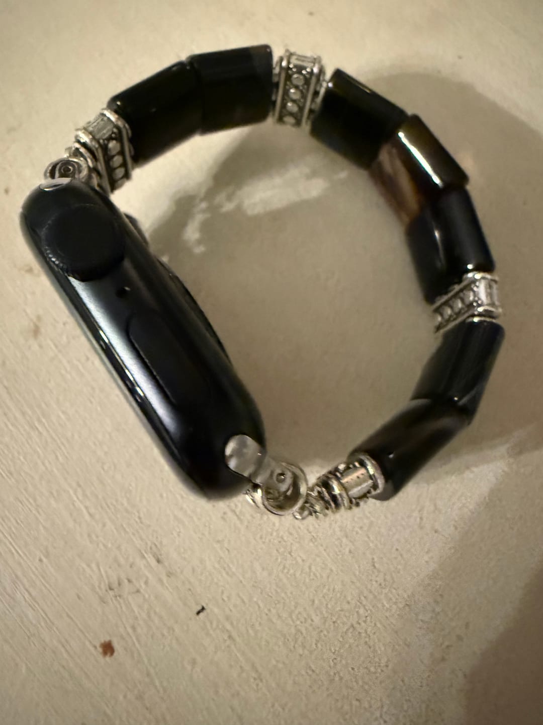 Customer photo review of Bohemian Noir Stretch Apple Watch Strap