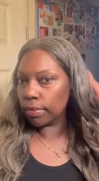 Customer photo review of Luvwin Salt & Pepper Gray Beginner Friendly Glueless Straight Wig 100% Human Hair