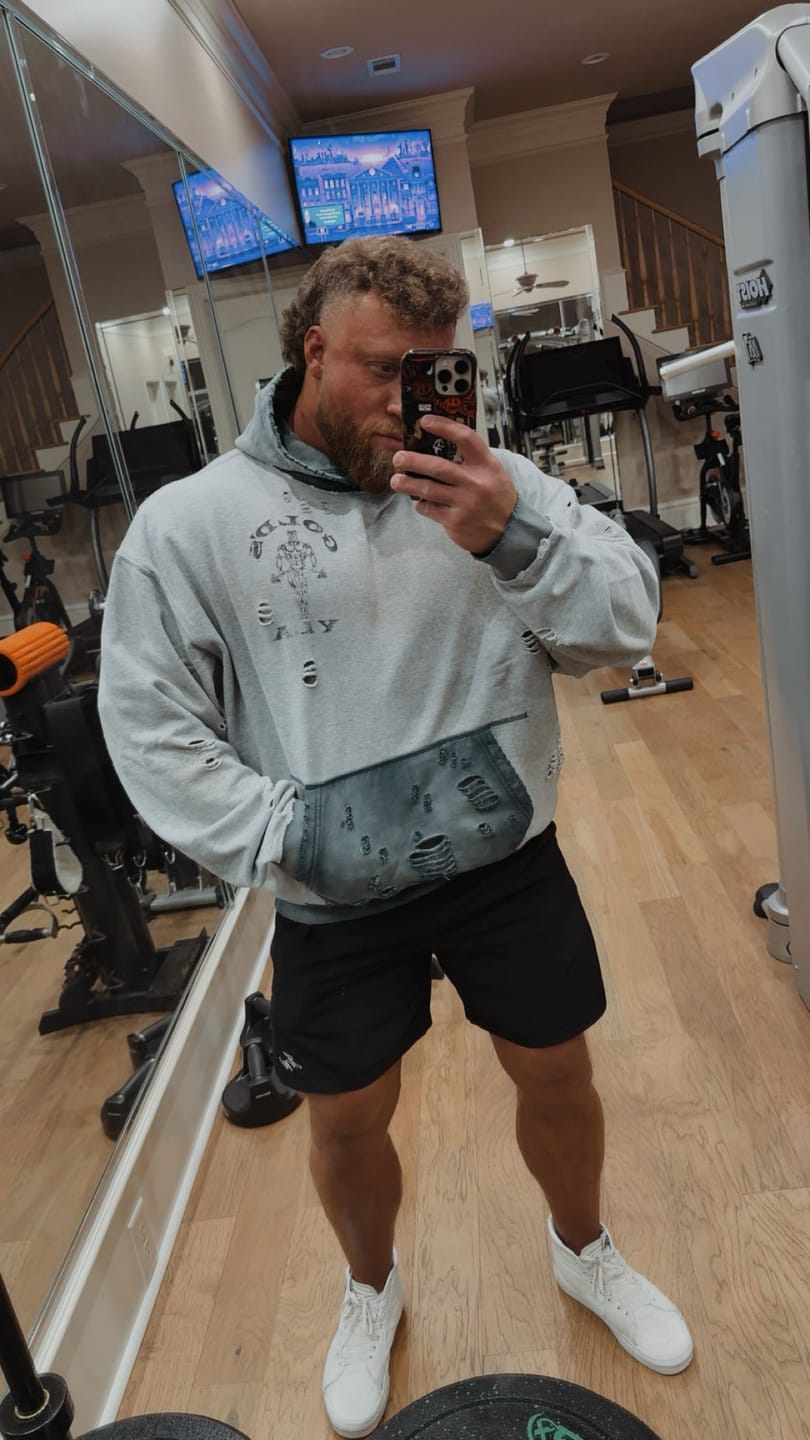 Customer photo review of 5168 - Gold's Iron Legacy Distress Hoodies
